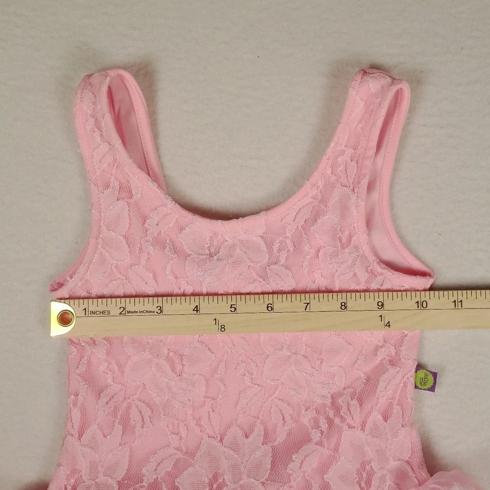 Dollie & Me Pink Lace Ballet Leotard Tutu Dress Toddler Girl Size S